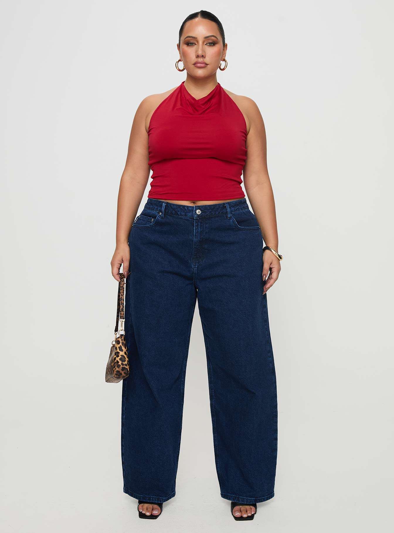 Britta Mid Rise Tapered Leg Jeans Dark Wash Curve - Image 7