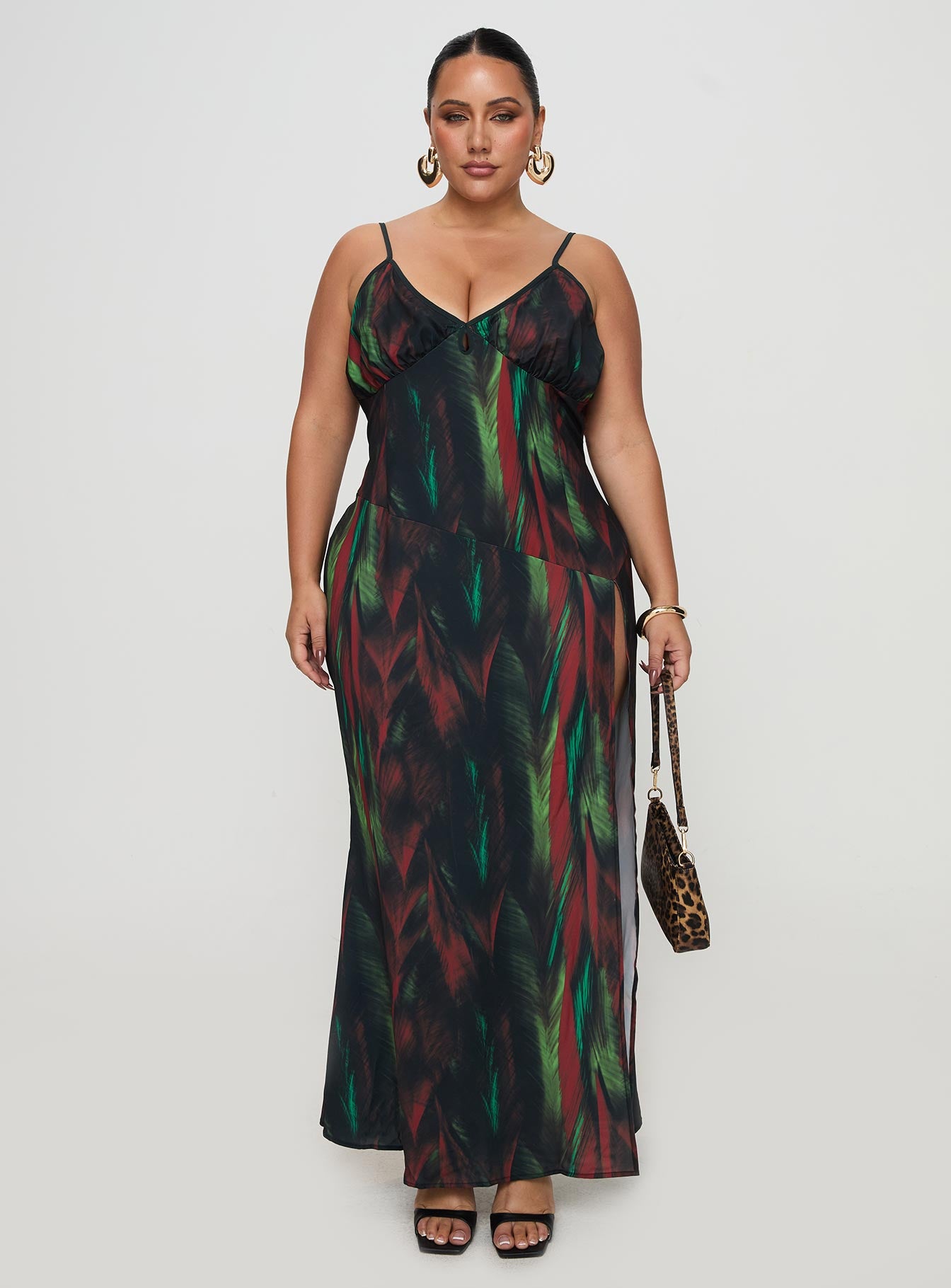 Feather Maxi Dress Multi Curve - Image 7