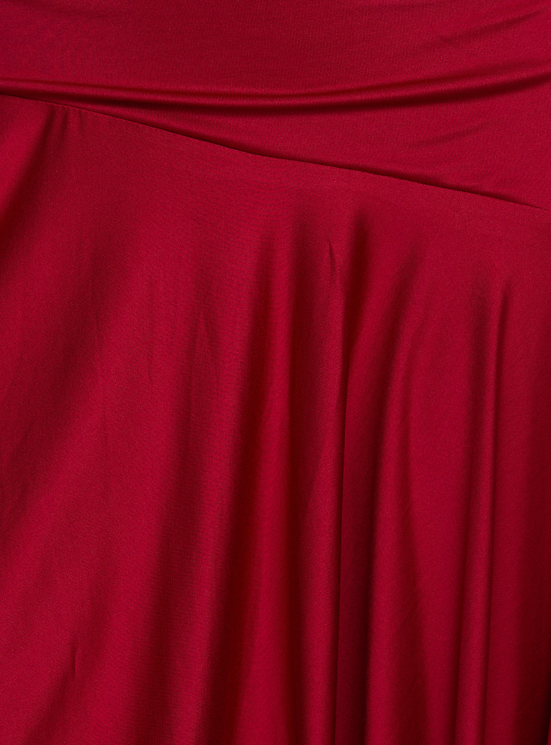 Emara Halter Asymmetrical Midi Dress Red - Image 7