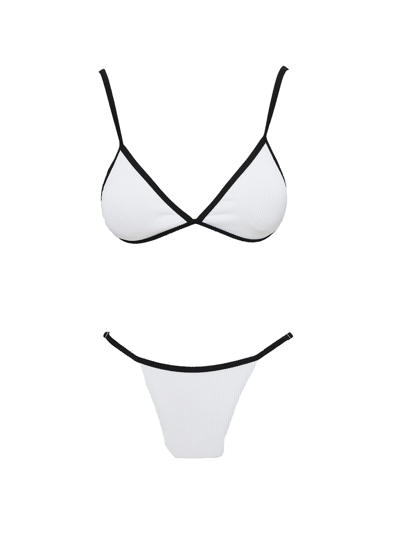 Olivia Adjustable Cheeky Bikini Bottom White / Black - Image 6