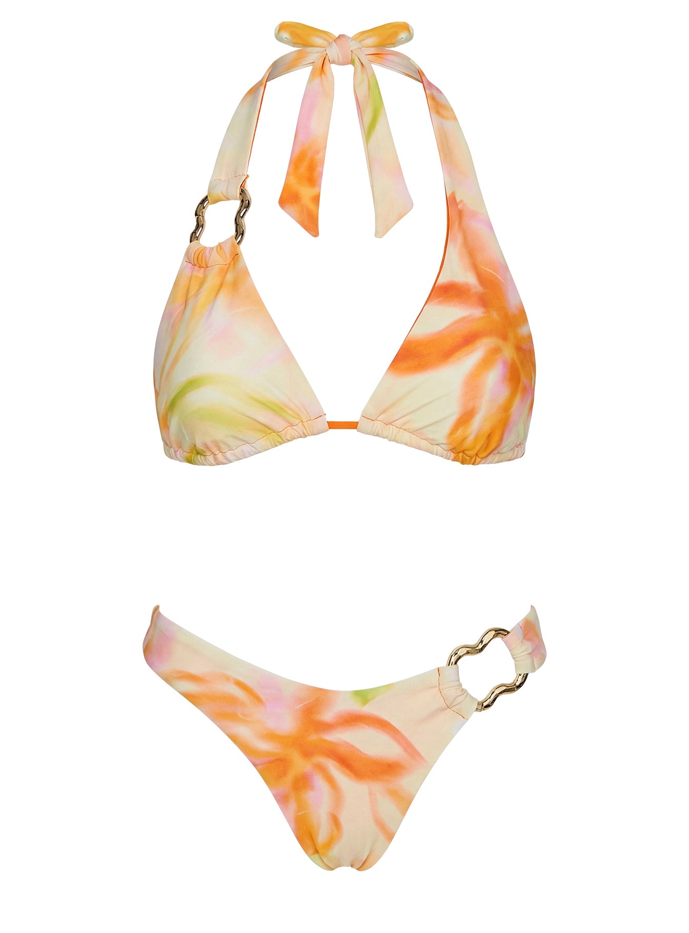 Honey Tie Bikini Bottoms Orange / Yellow Floral - Image 6