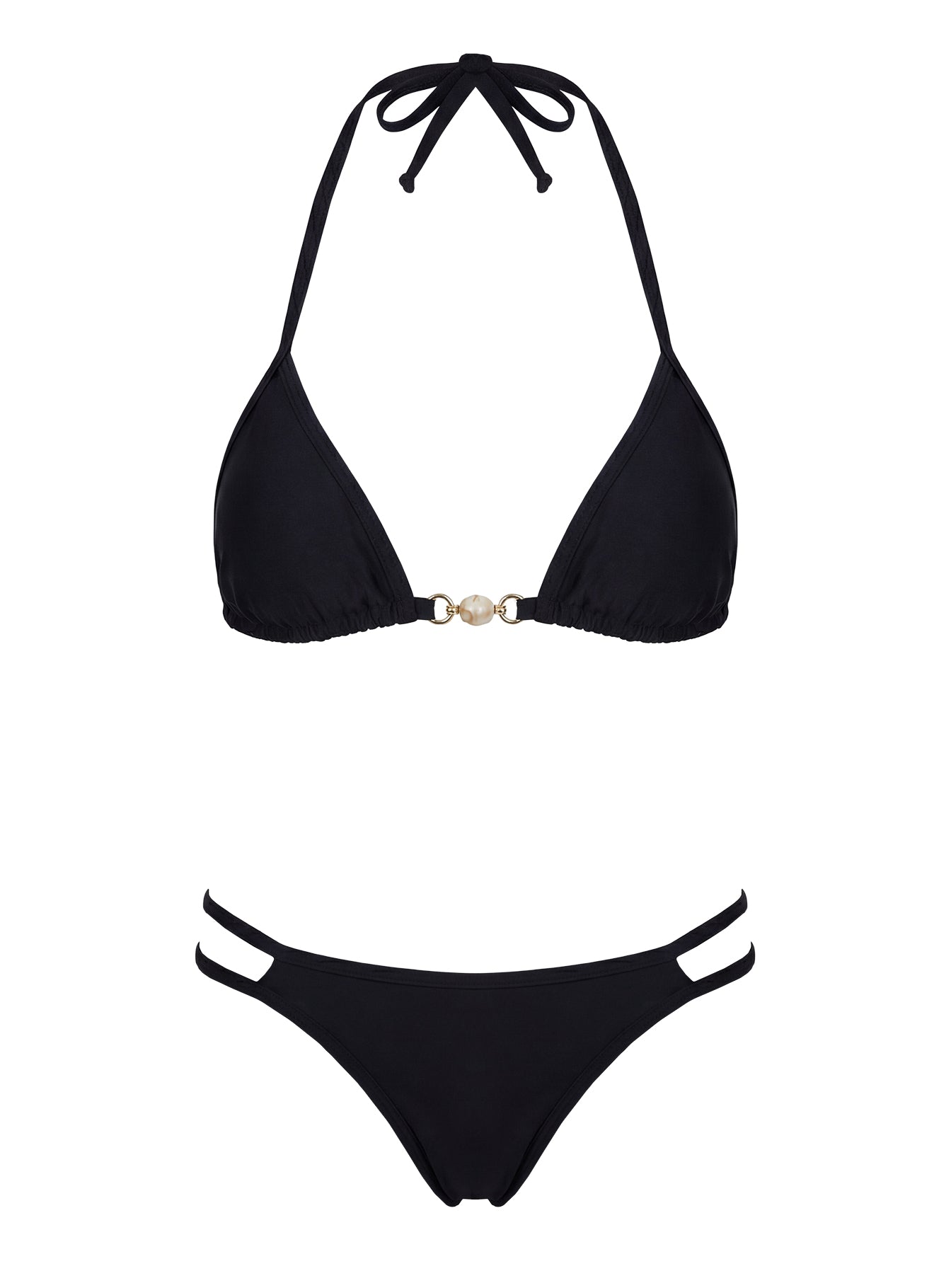 Maurita Hardware Halter Bikini Top Black - Image 6