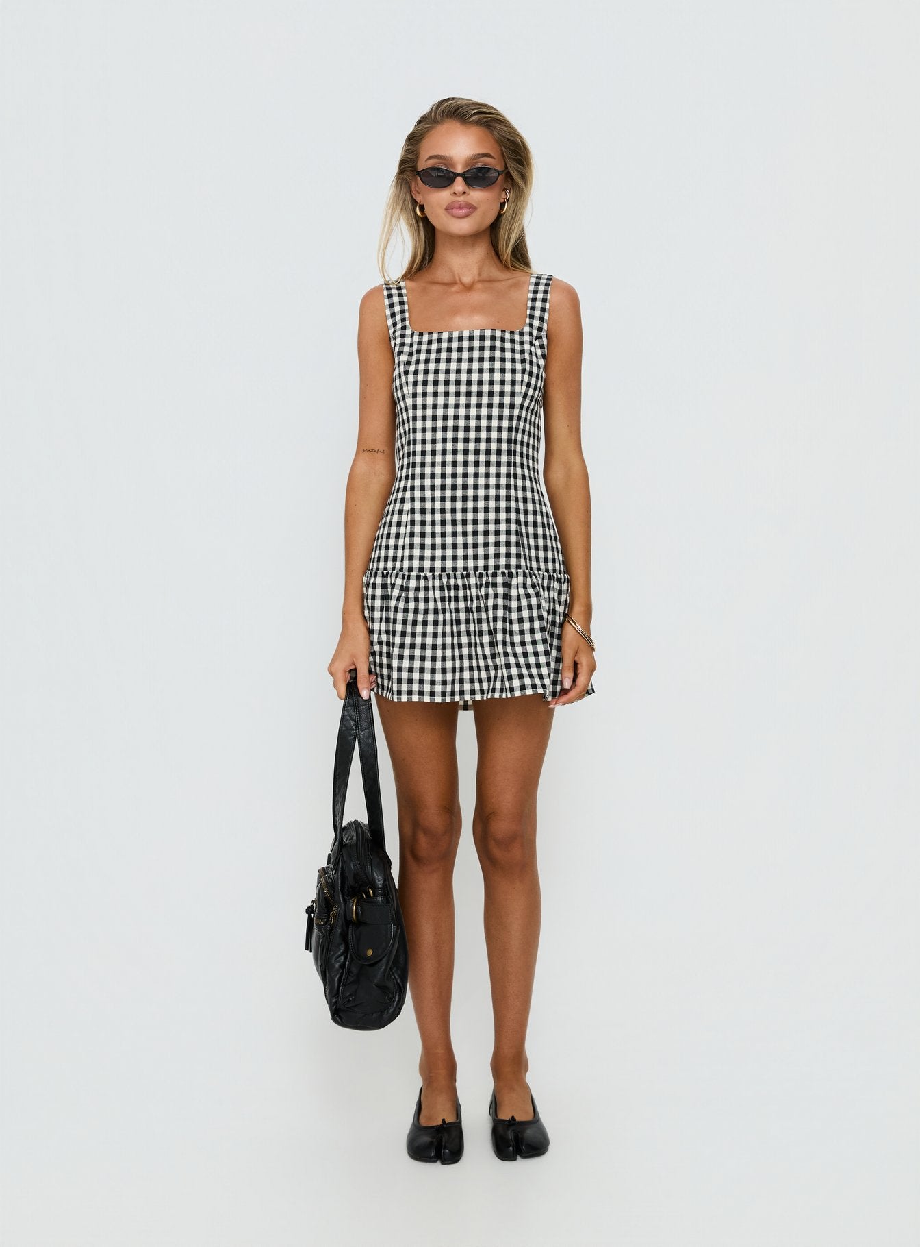 Orivelle Tie Back Playsuit Black / White - Image 8
