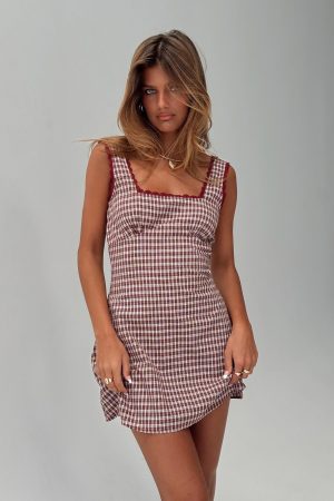 Dasha Mini Dress Red Check Petite