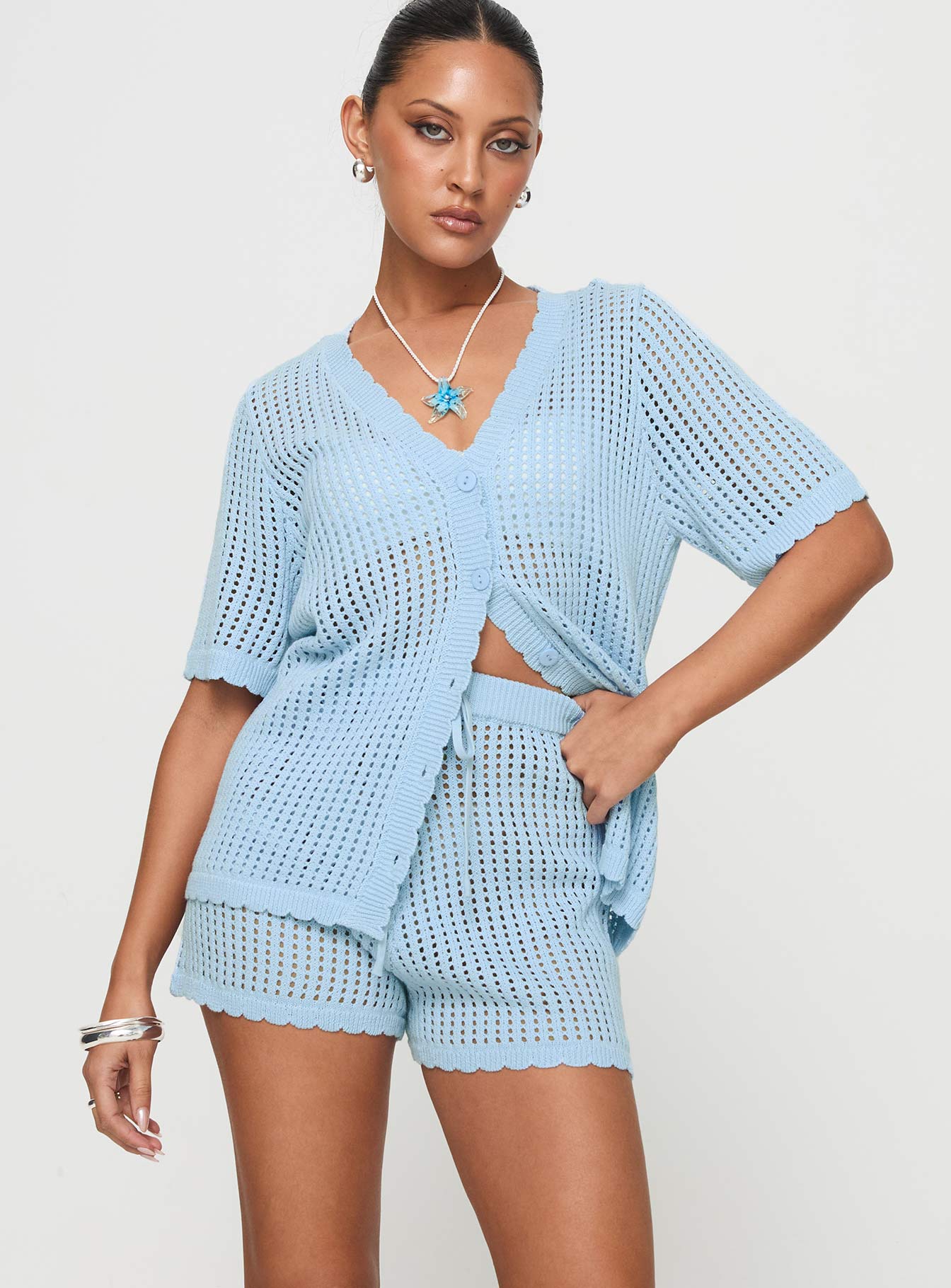 Beach Day Knit Set Light Blue - Image 8