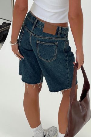 Cult Classic Longline Denim Shorts Vintage Wash