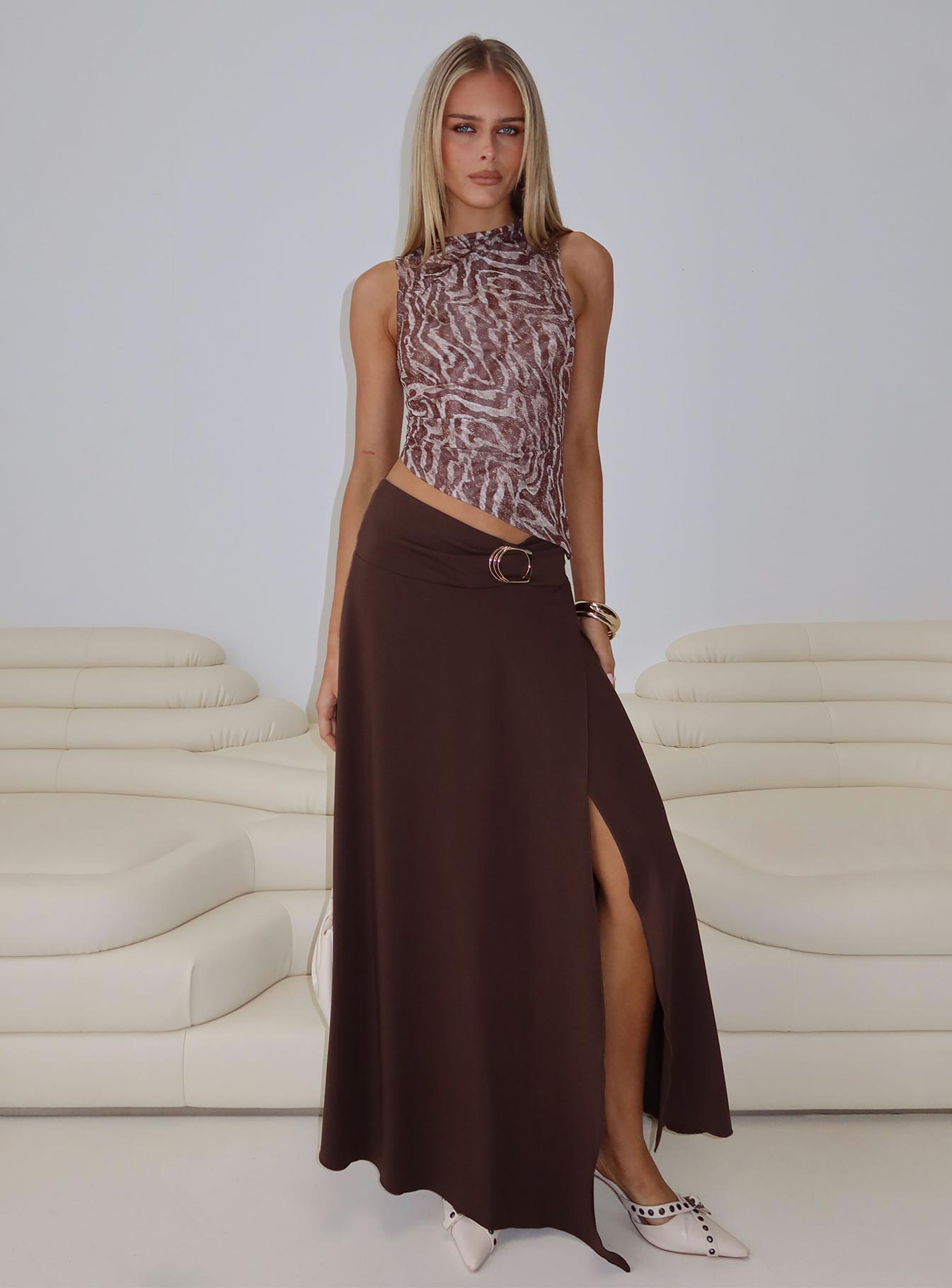 Sunburn Asymmetrical Top Brown Zebra - Image 8