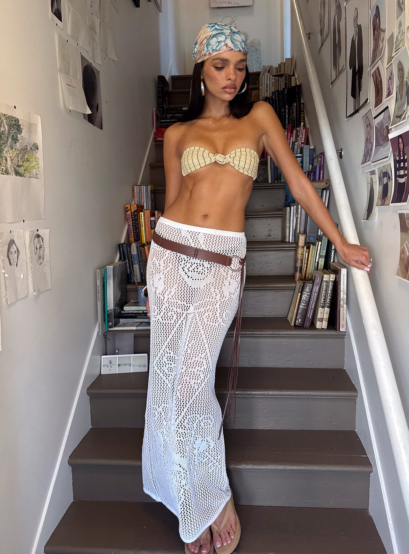 Wisteriah Sheer Maxi Skirt White - Image 9