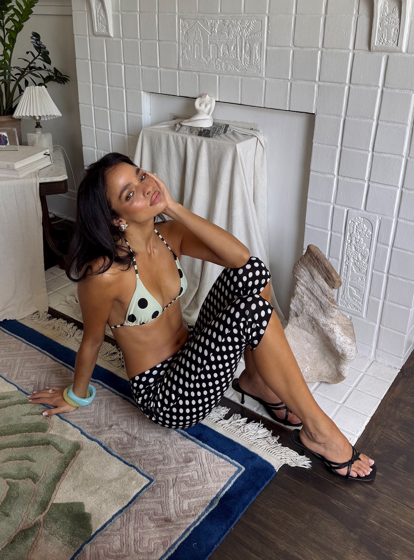 Isadonna Capri Pants Black Polka Dot - Image 9