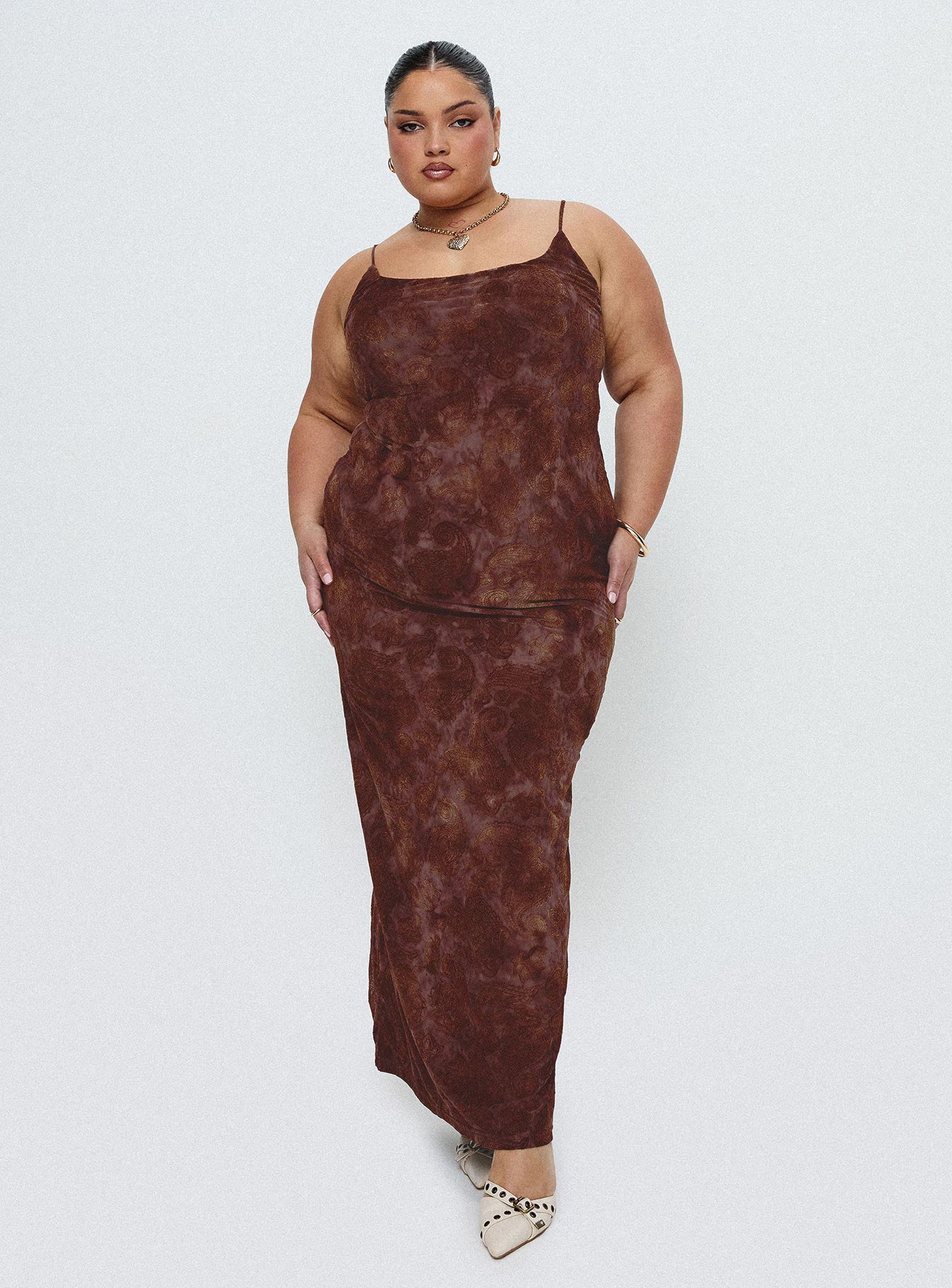 Knox Maxi Dress Chocolate Paisley Curve - Image 7