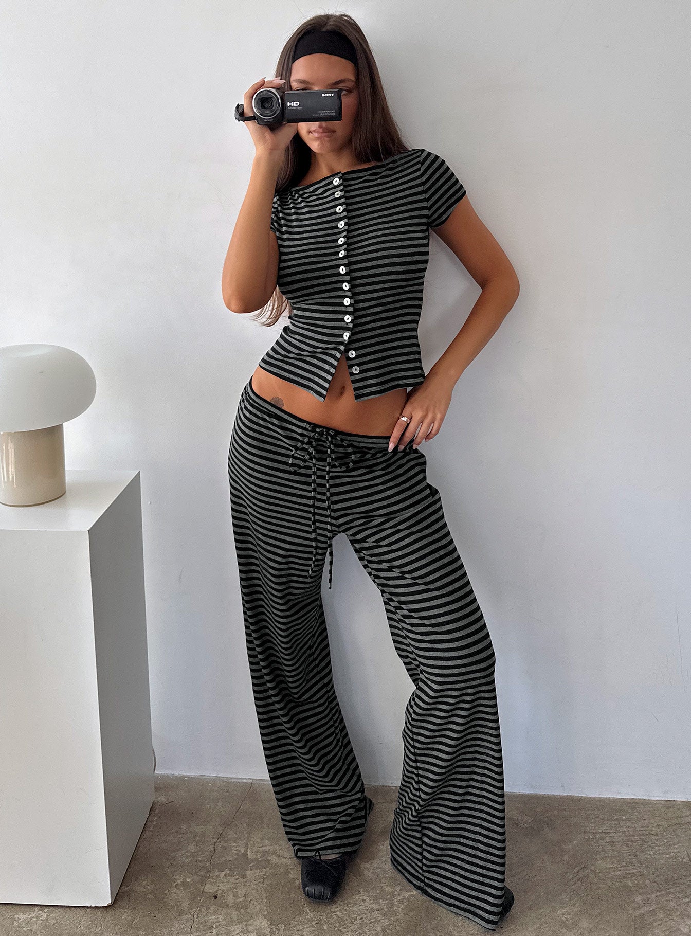 Angellina Jersey Button Down Top Stripe - Image 8
