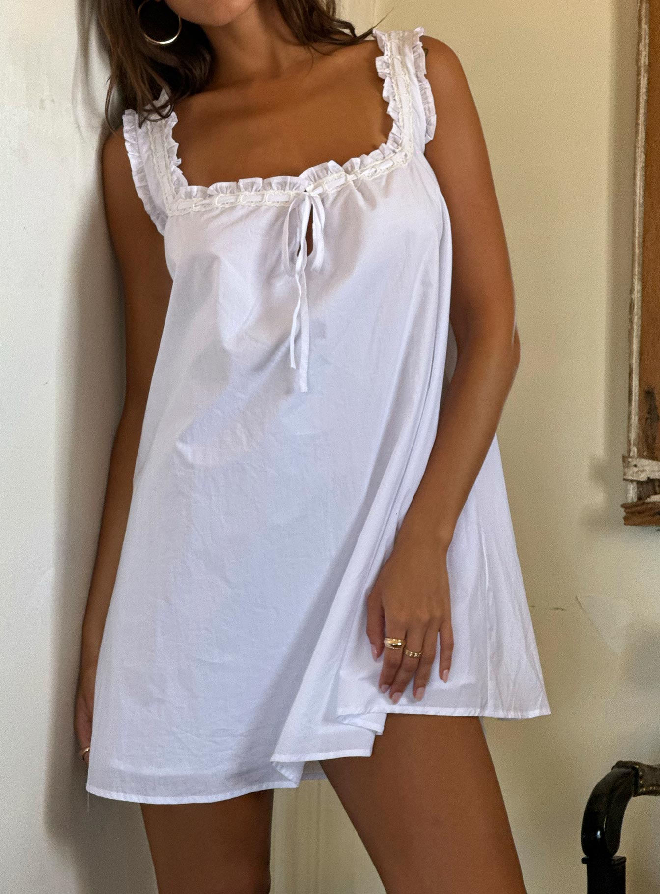 Swing Mini Dress White Petite - Image 10
