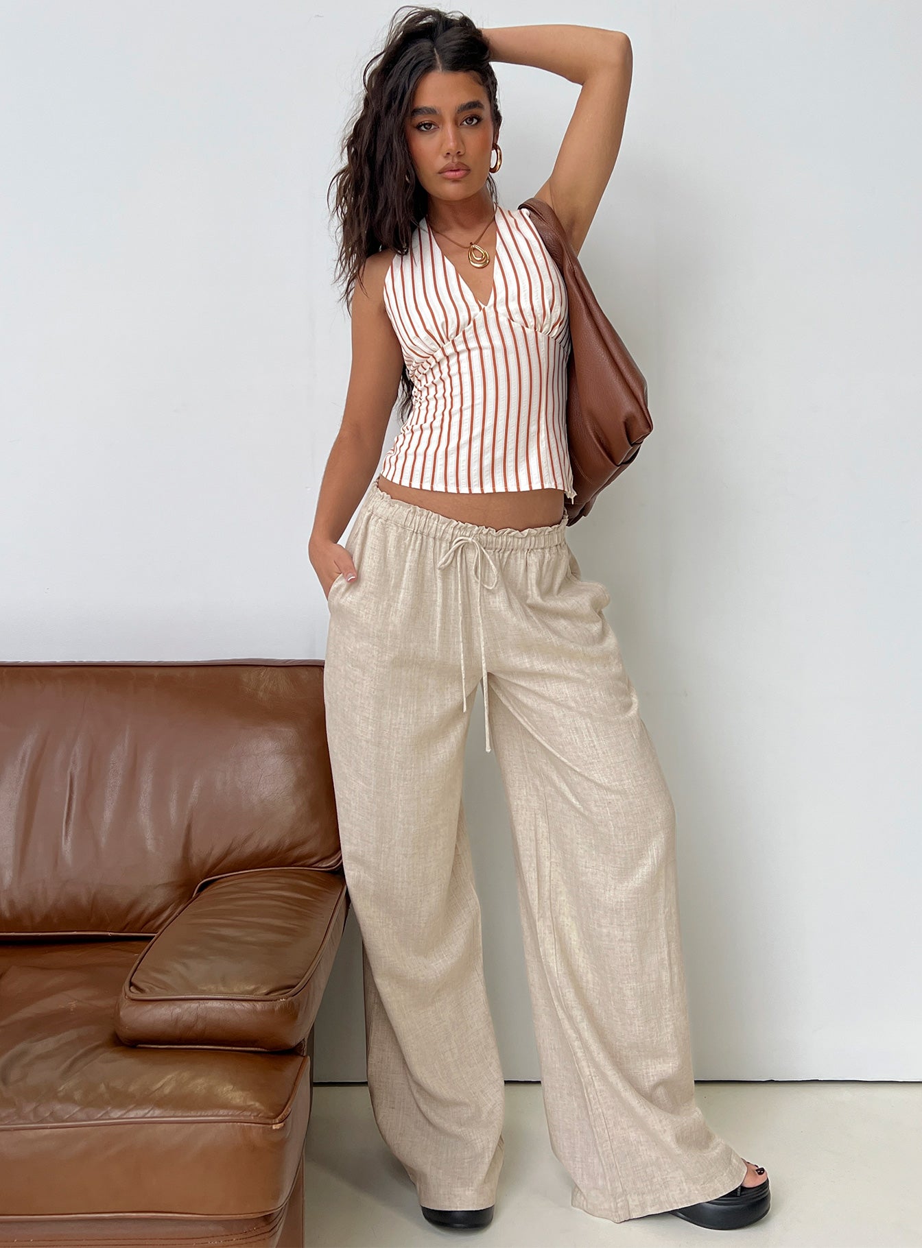 Seascape Oversize Tie Pants Natural - Image 8