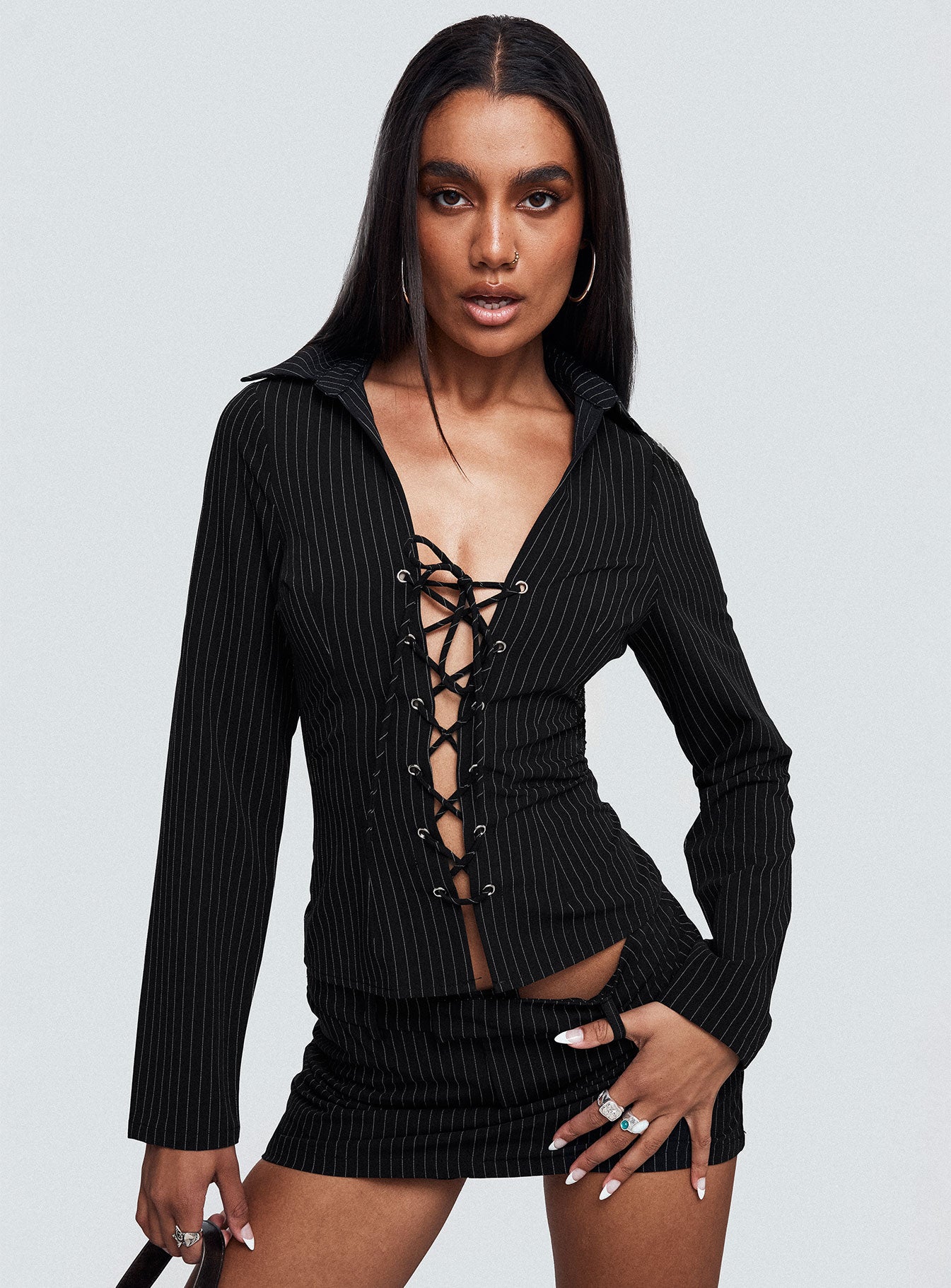 Feminique Skort Black Stripe - Image 8