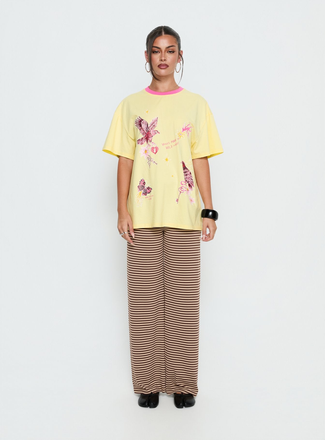 Wild Light Oversized Graphic Tee Yellow / Pink - Image 8