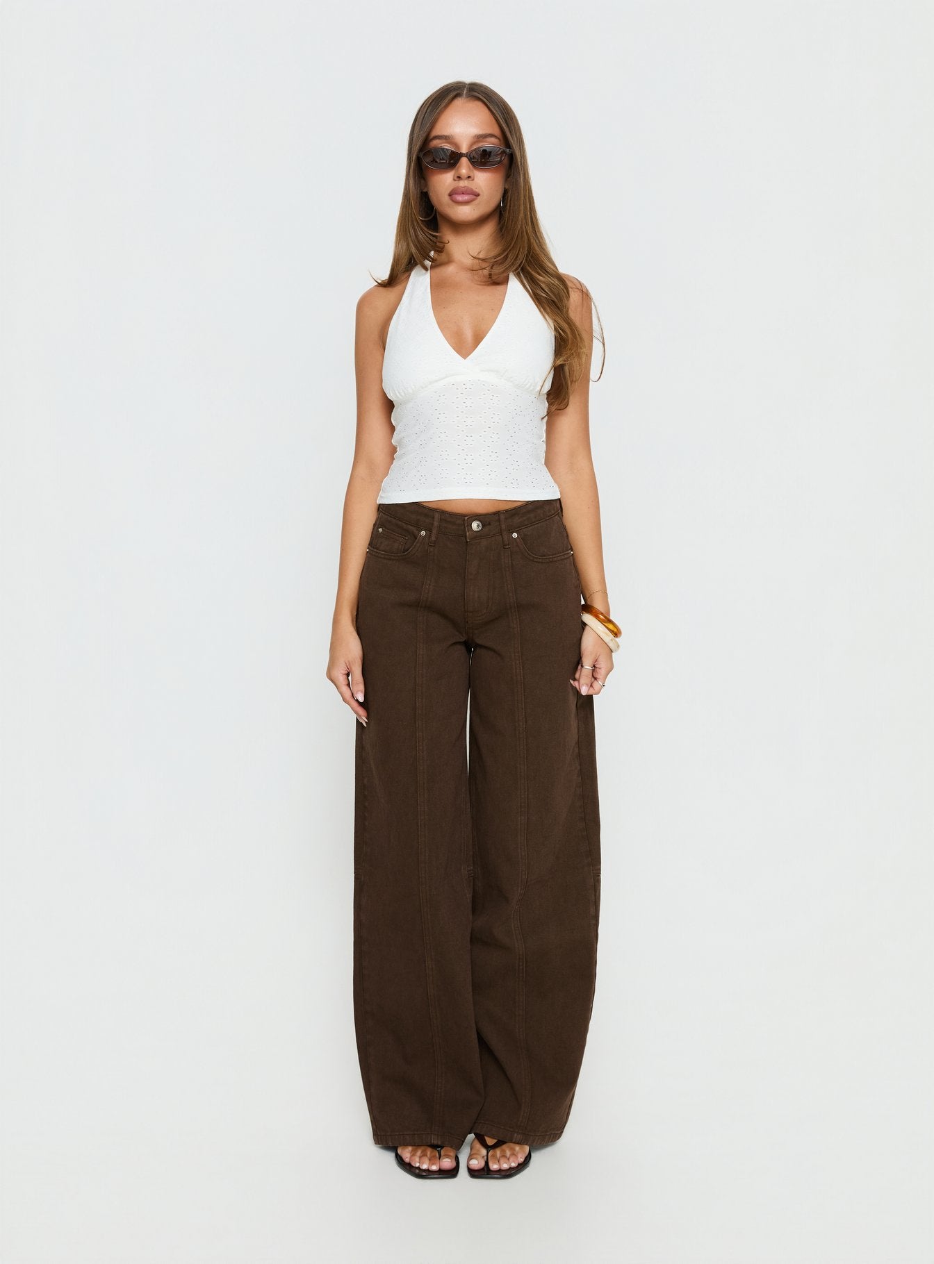 Lando Low Rise Straight Leg Jeans Chocolate - Image 8