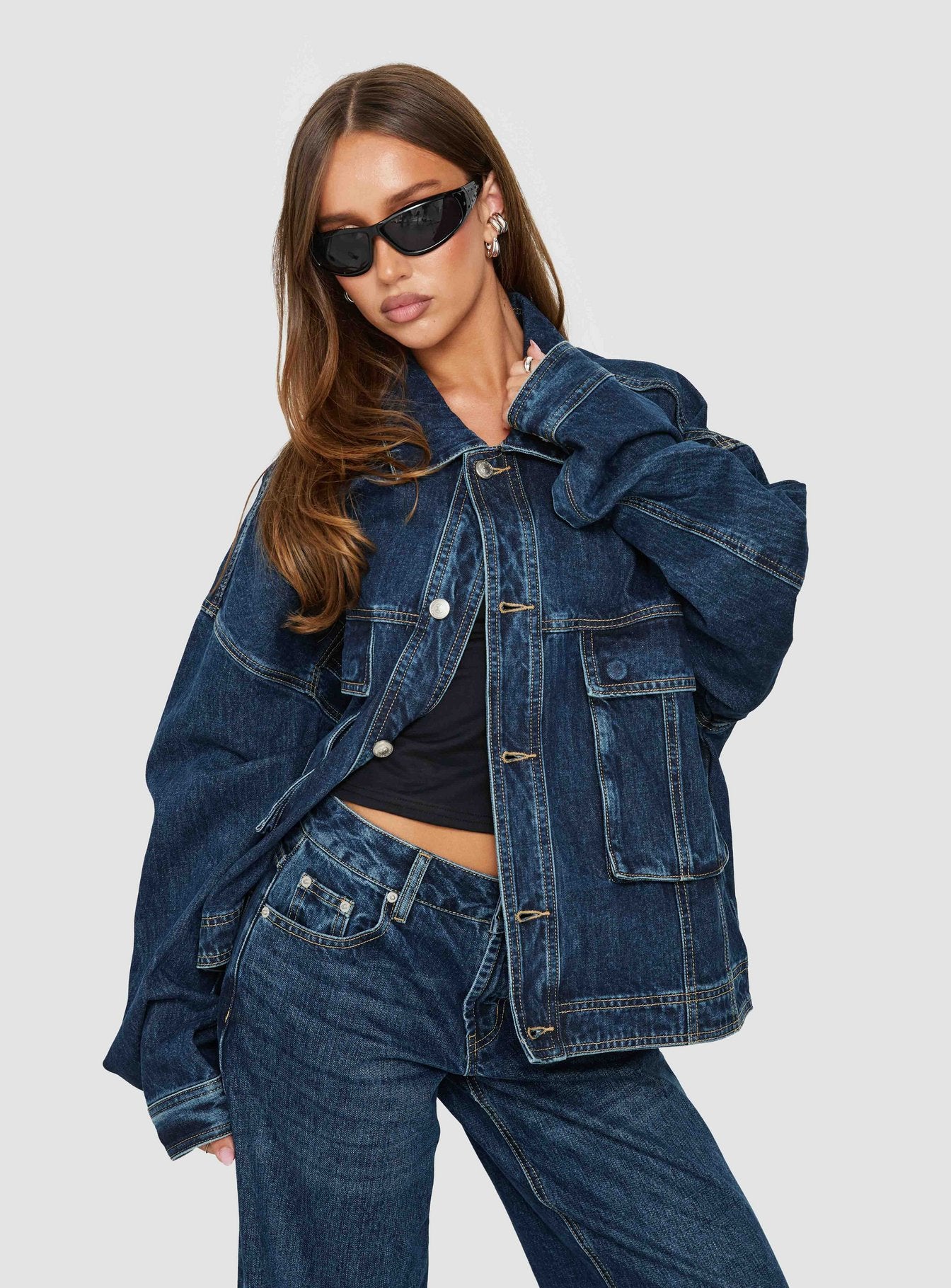 Kier Oversized Jacket Denim Dark Blue Wash - Image 8