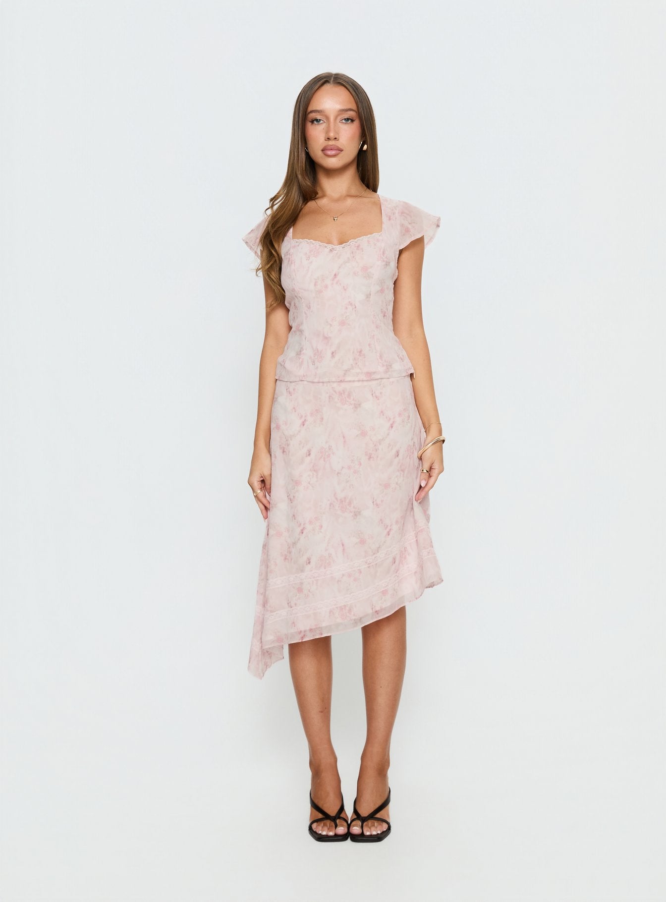 Avaline Lace Trim Blouse Top Pink - Image 8