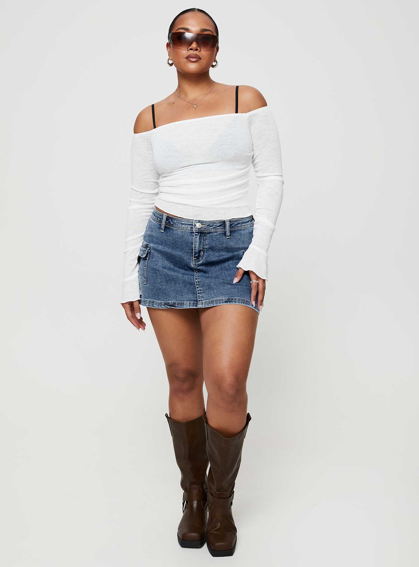 Grishea Low Rise Denim Skirt - Image 9