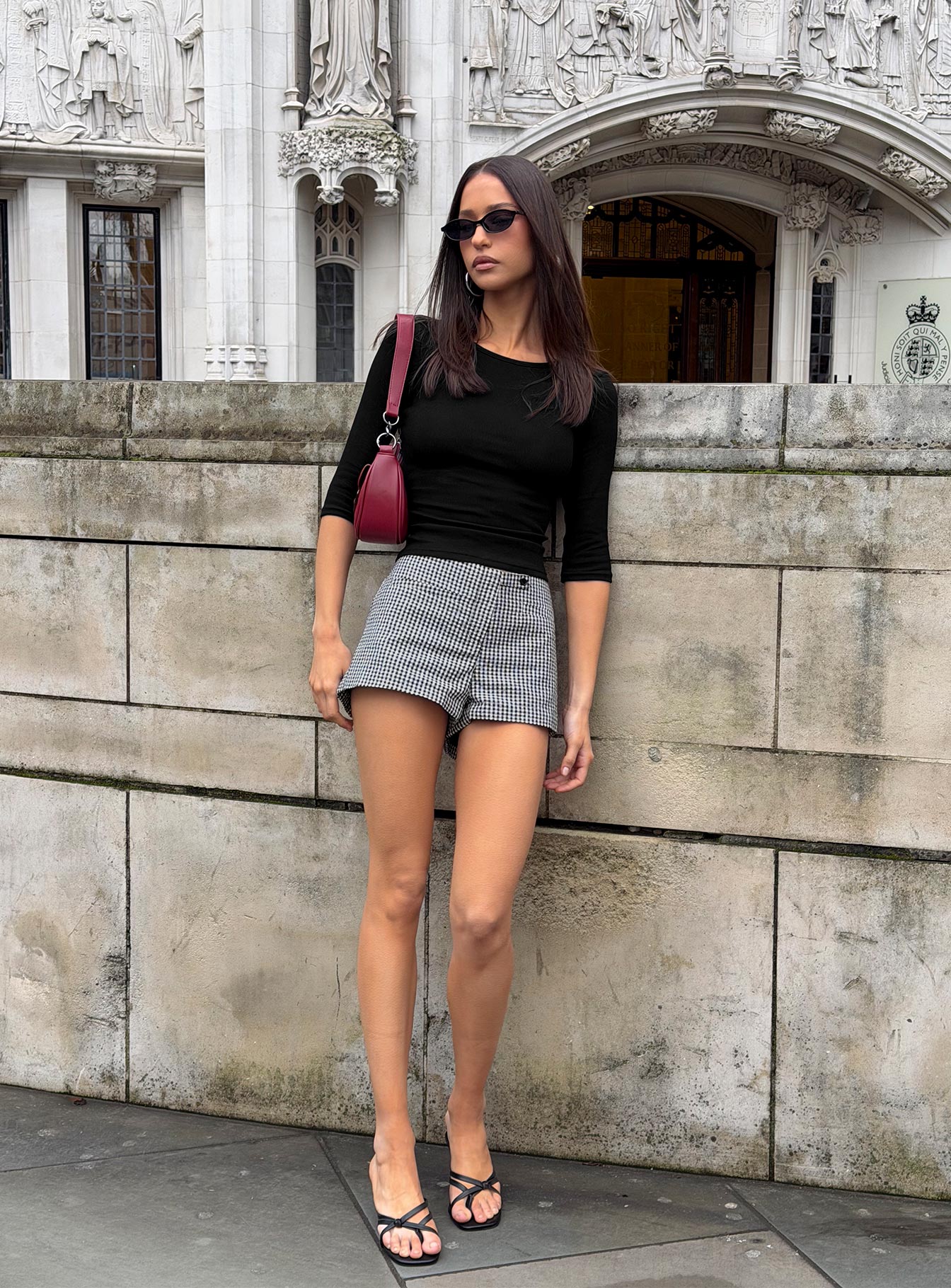 Hot Commodity Micro Shorts Black Gingham - Image 13