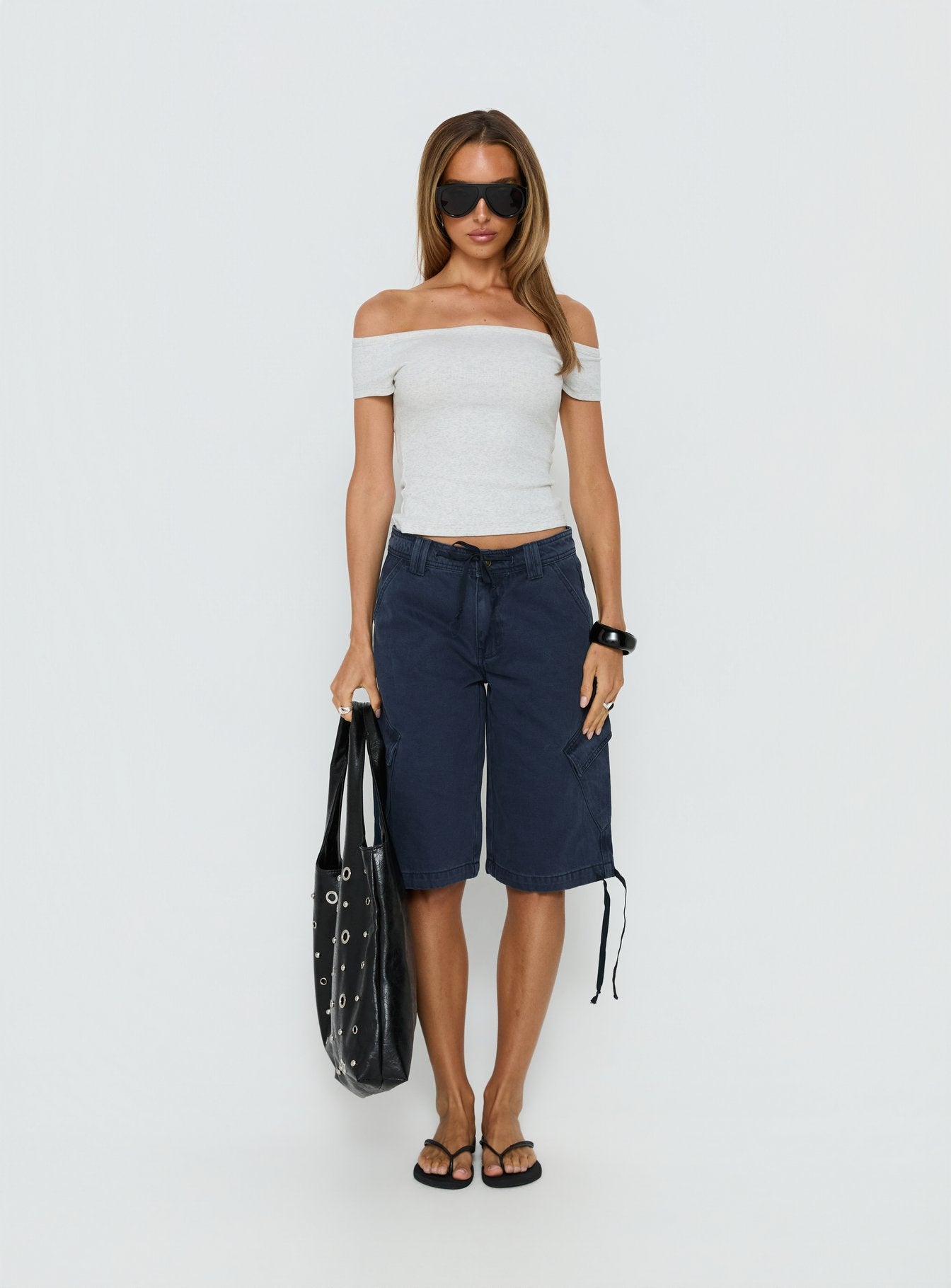 Apres Tie Waist Jorts Navy - Image 8