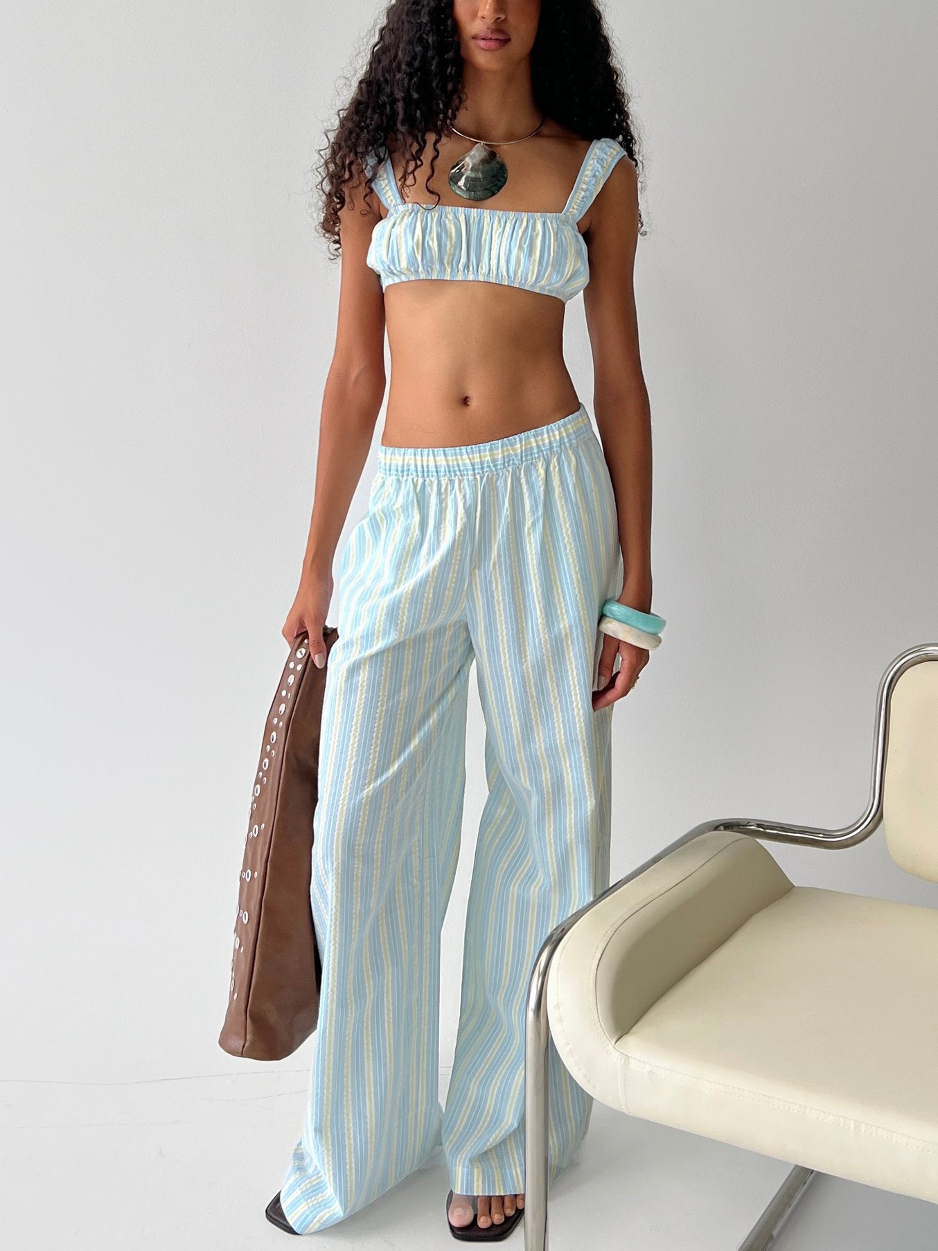 Talyssa Micro Crop Top Blue Stripe - Image 8