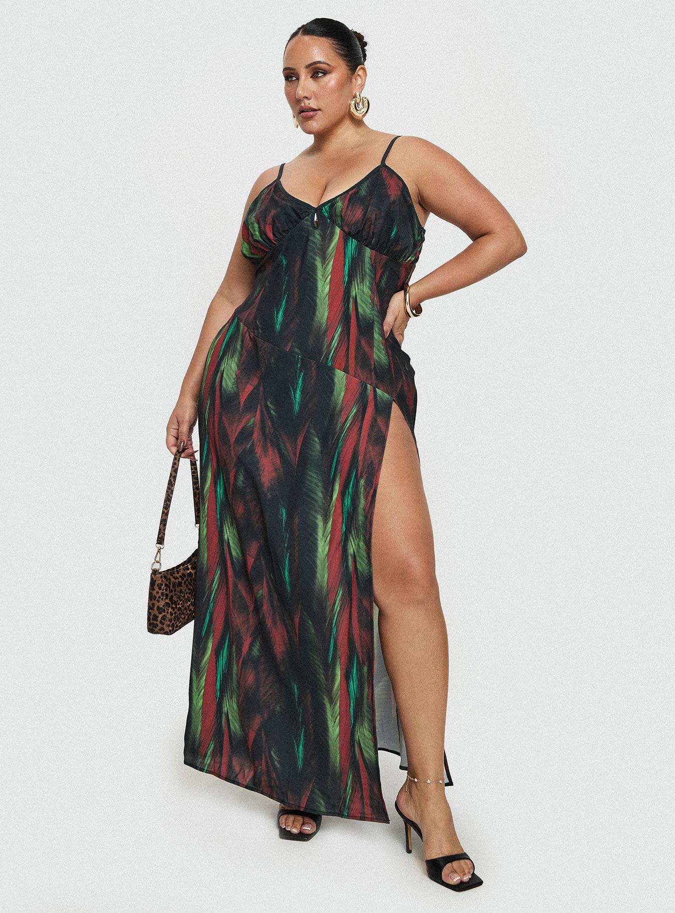 Feather Maxi Dress Multi Curve - Image 8