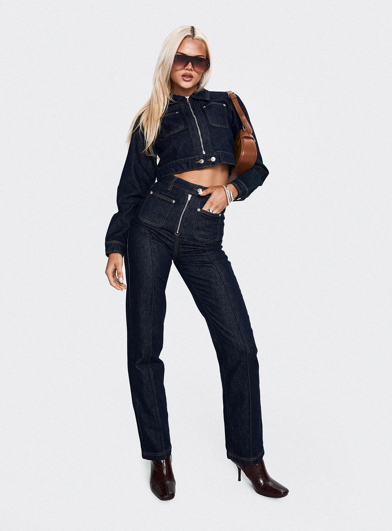 Stallion Cropped Jacket Indigo - Image 9