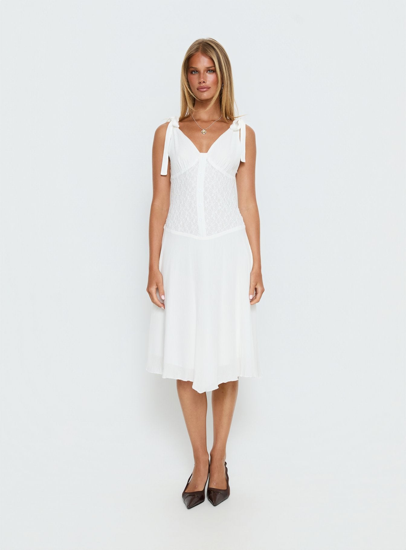 Danira Midi Dress White - Image 9
