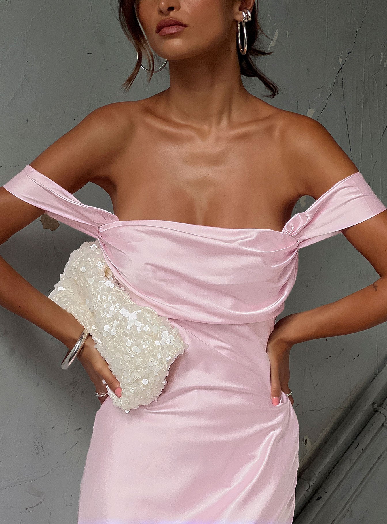 Azura Off The Shoulder Maxi Dress Pink - Image 14