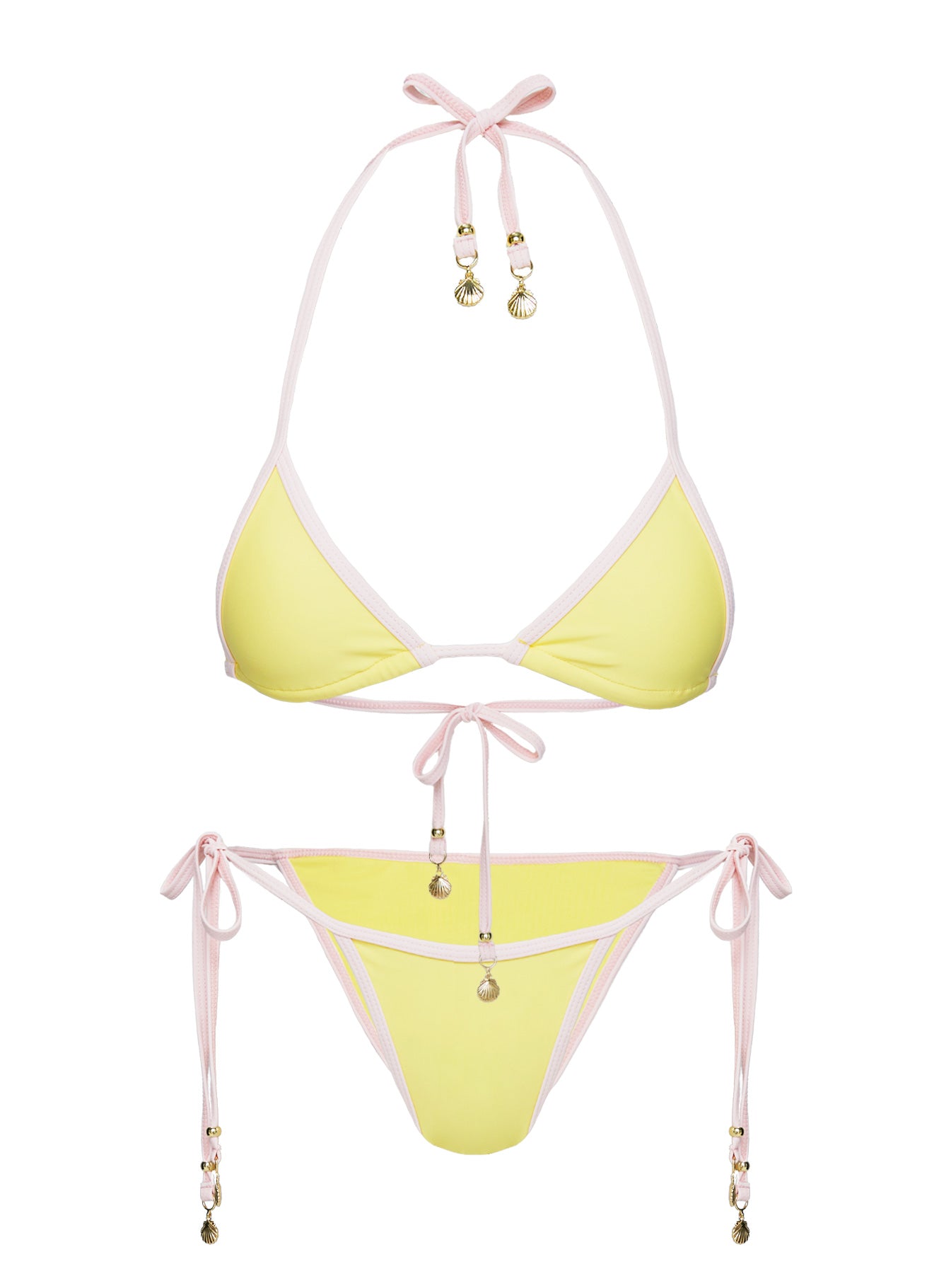Beasley Tie Side Bikini Bottoms Yellow / Pink - Image 5