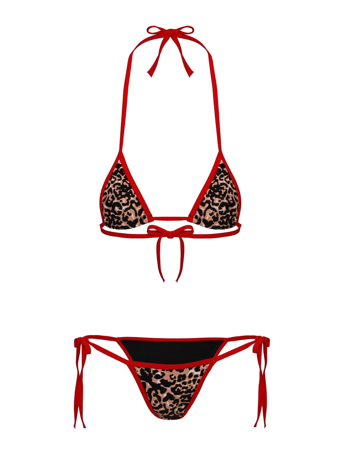 Blaylock Triangle Bikini Top Red / Leopard - Image 7