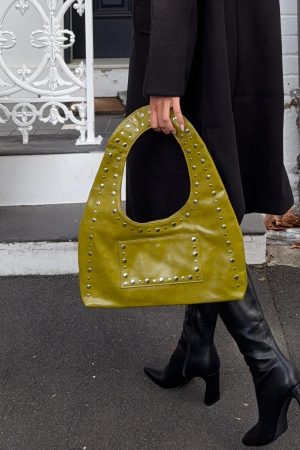 Bankes Studded Shoulder Bag Green