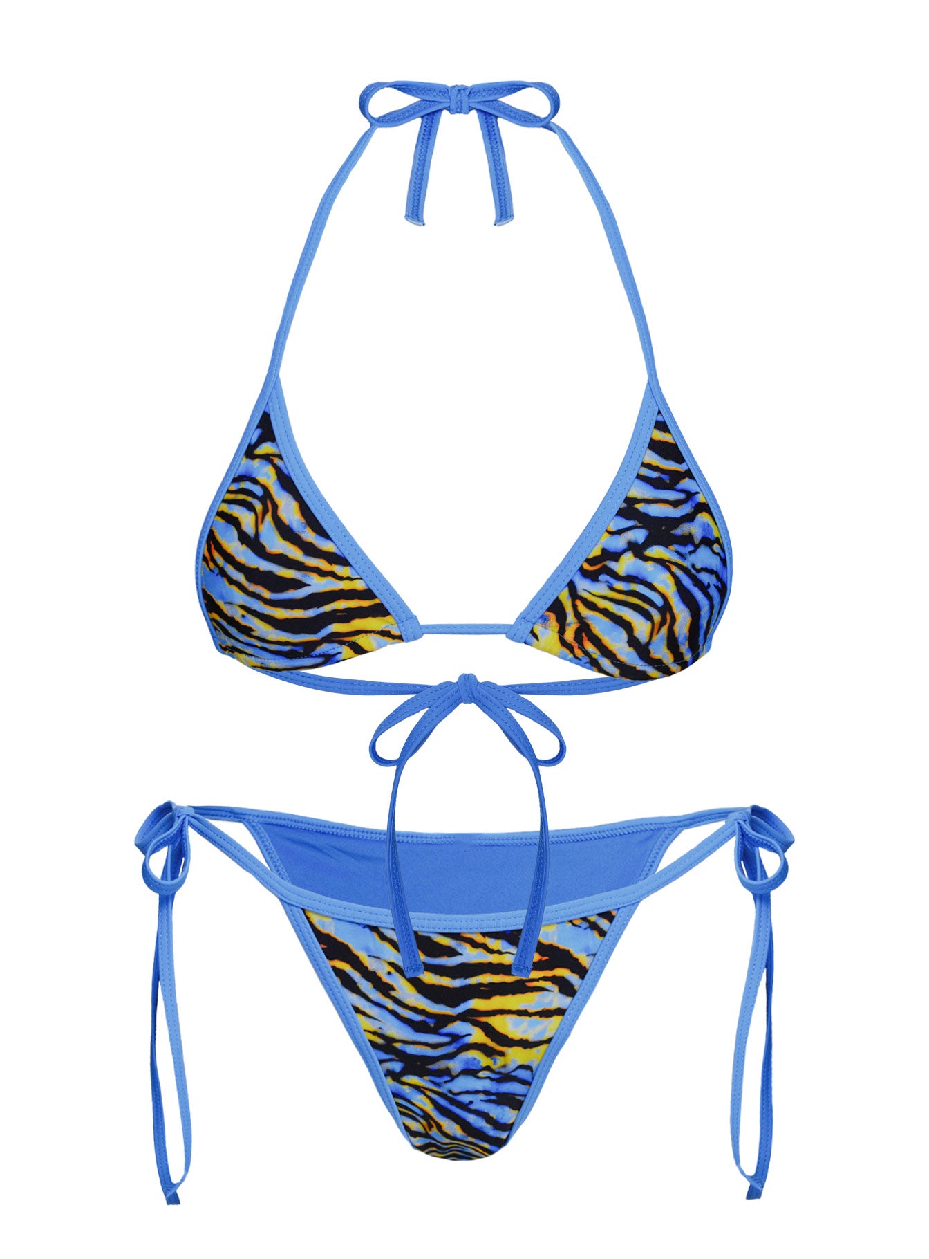 Beasley Tie Side Bikini Bottoms Blue Zebra - Image 5