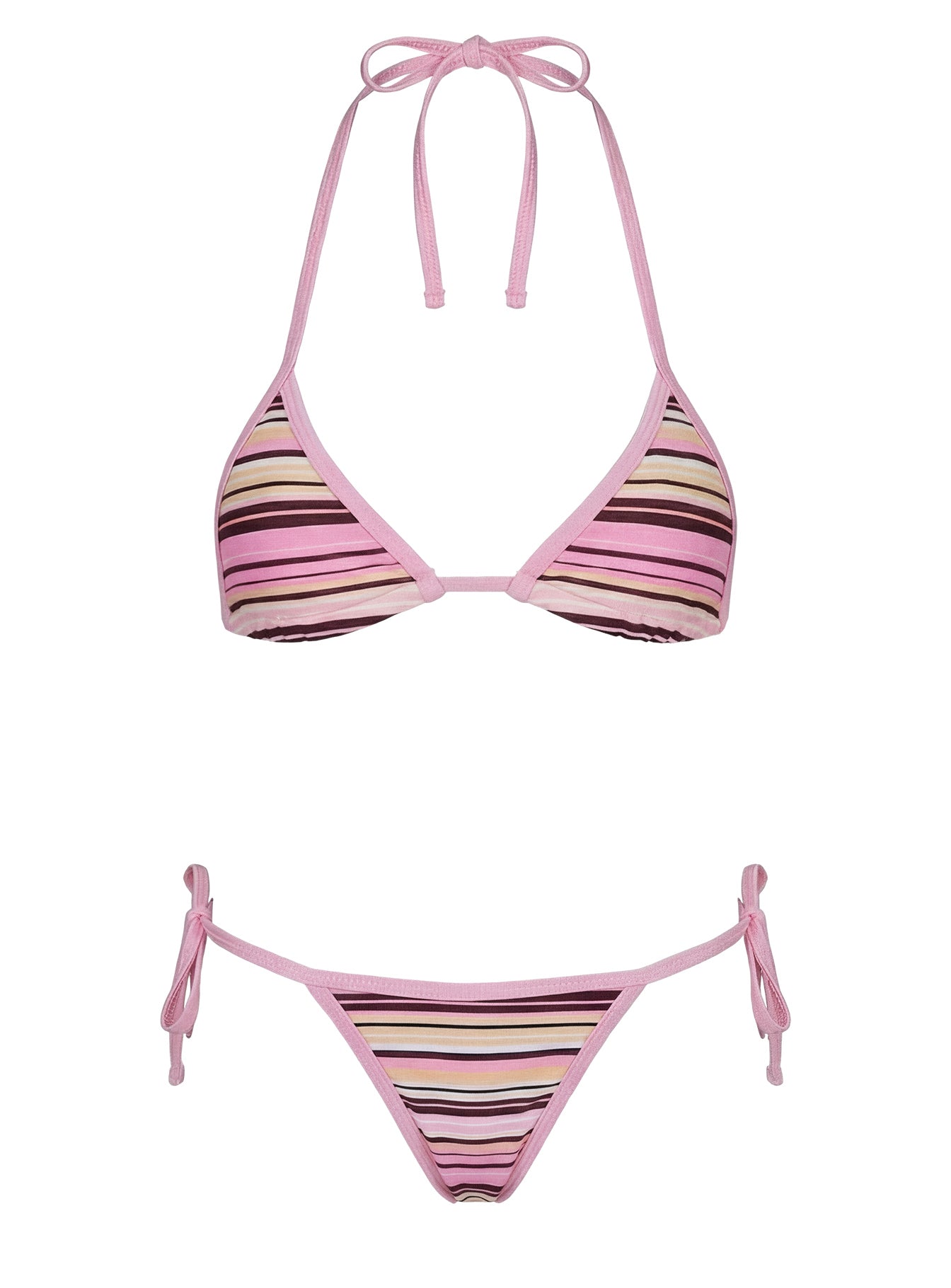 Beasley Tie Side Bikini Bottoms Pink / Yellow Stripe - Image 5