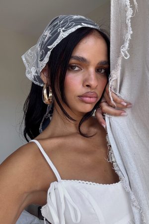 Brigette Lace Bandana White