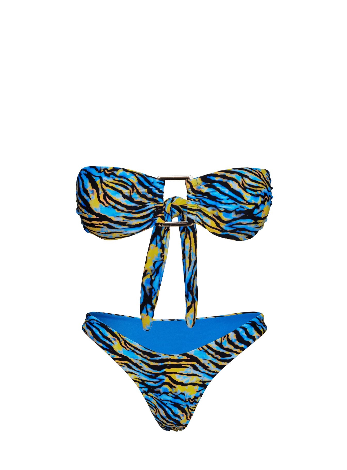 Calbira Strapless Bikini Top Blue Zebra - Image 5