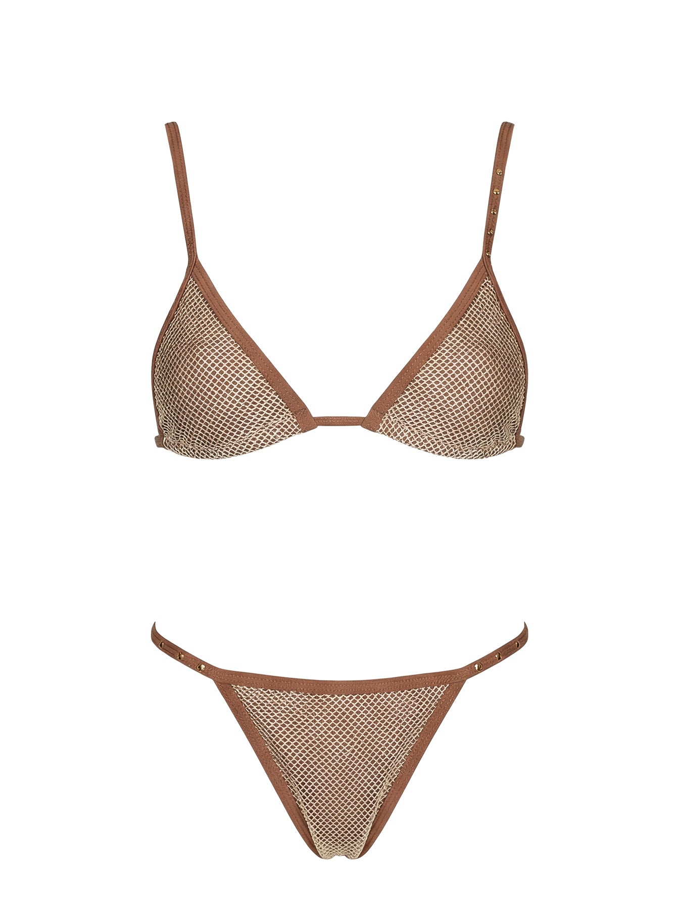 Calm Tide Triangle Bikini Top Brown - Image 5