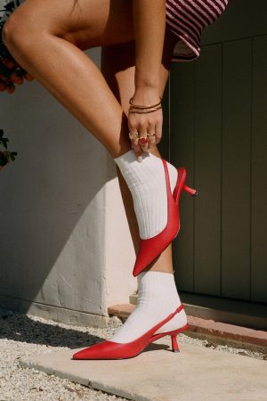 Denalia Pointed Toe Heels Red Matte