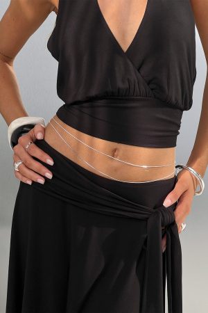 Dressed Up Dainty Chain Belt Silver