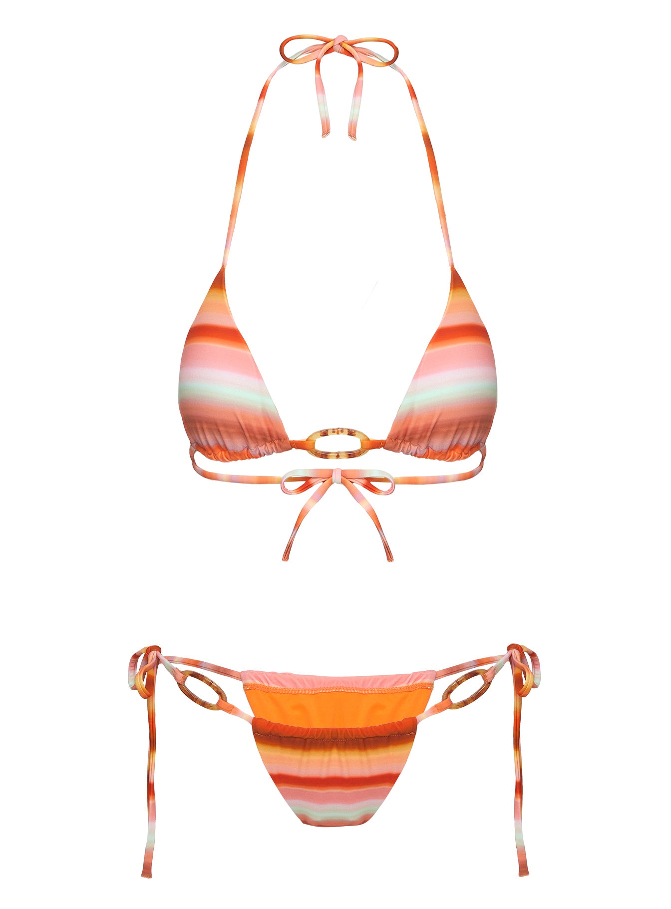 Essense Triangle Bikini Top Orange Multi - Image 5