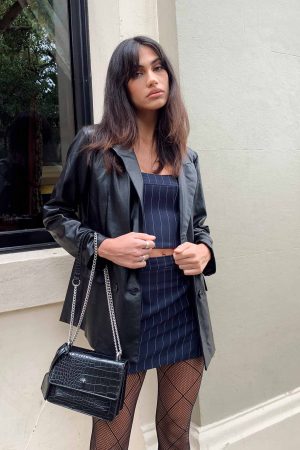 Ellen Faux Leather Blazer