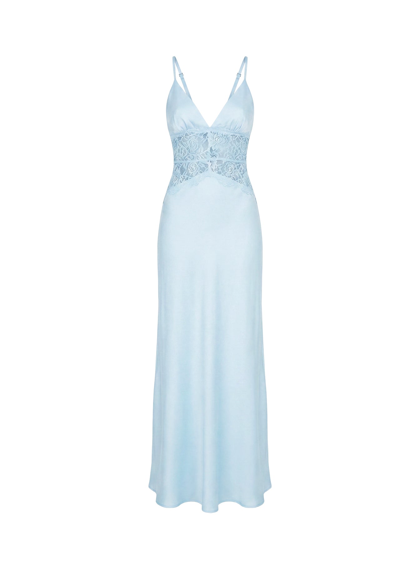 Klairee Halter Lace Maxi Dress Icy Blue - Image 12