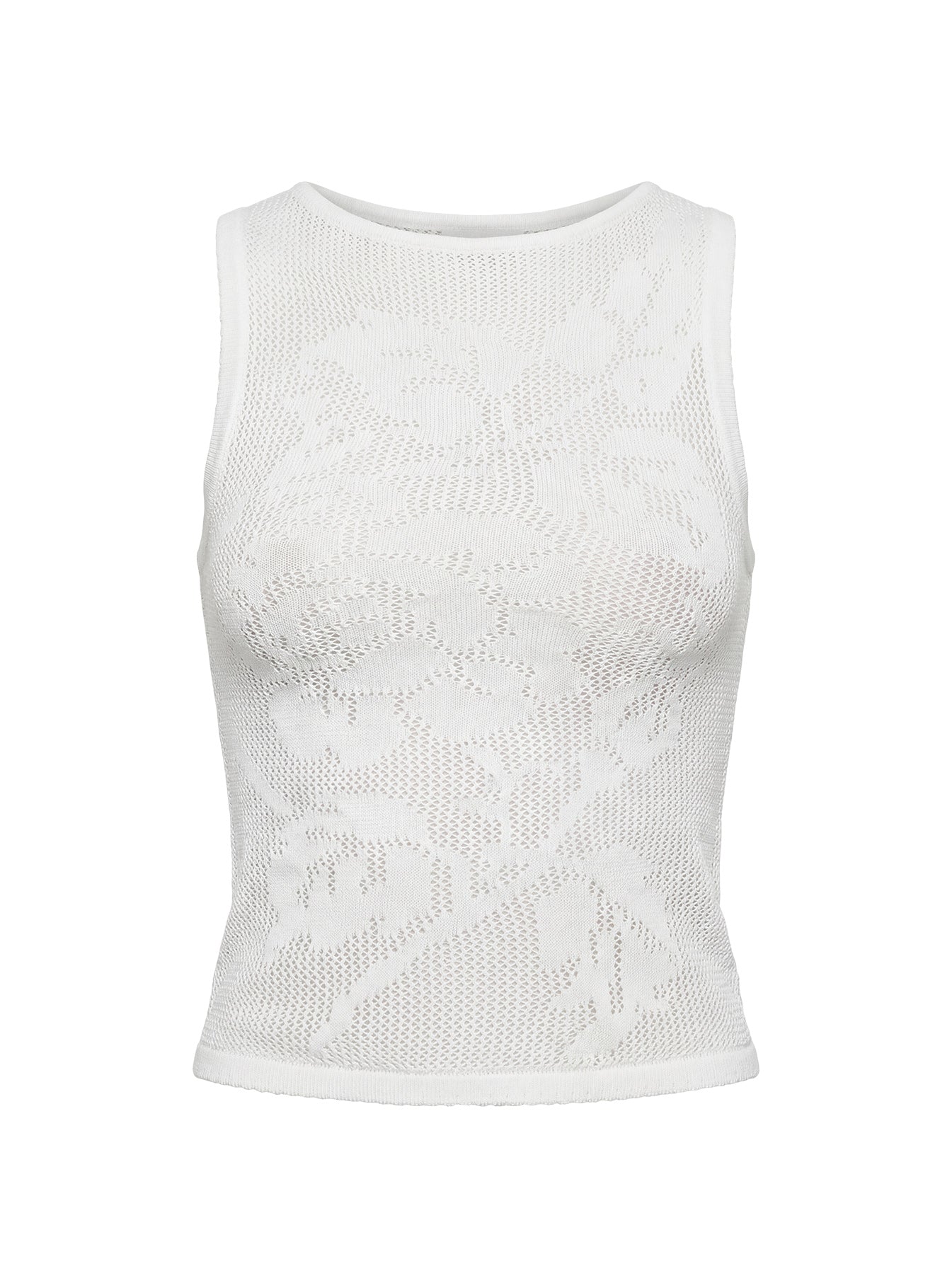 Cypressa Crochet Boat Neck Top Antique White - Image 11