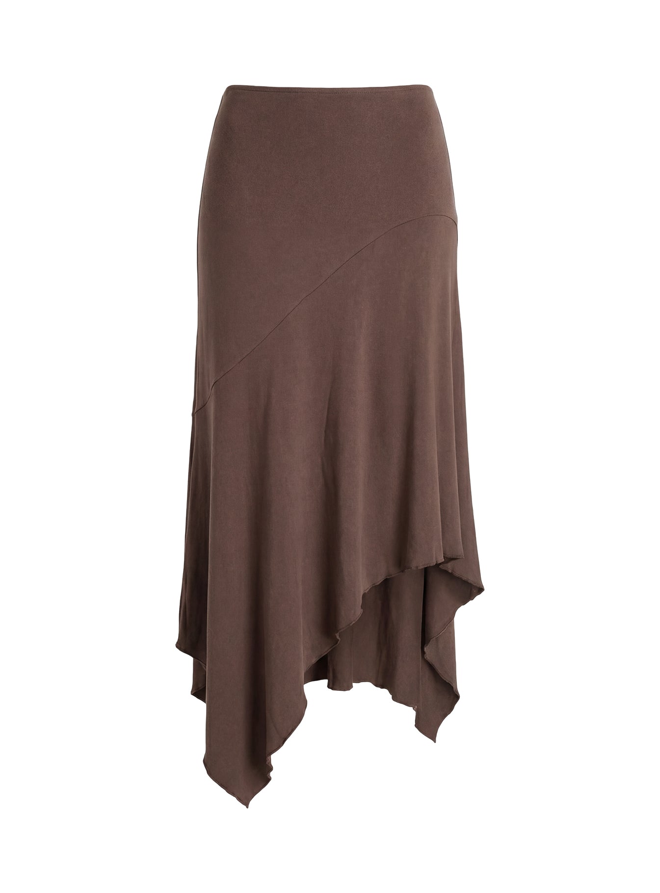 Futura Asymmetrical Midi Skirt Chocolate - Image 12
