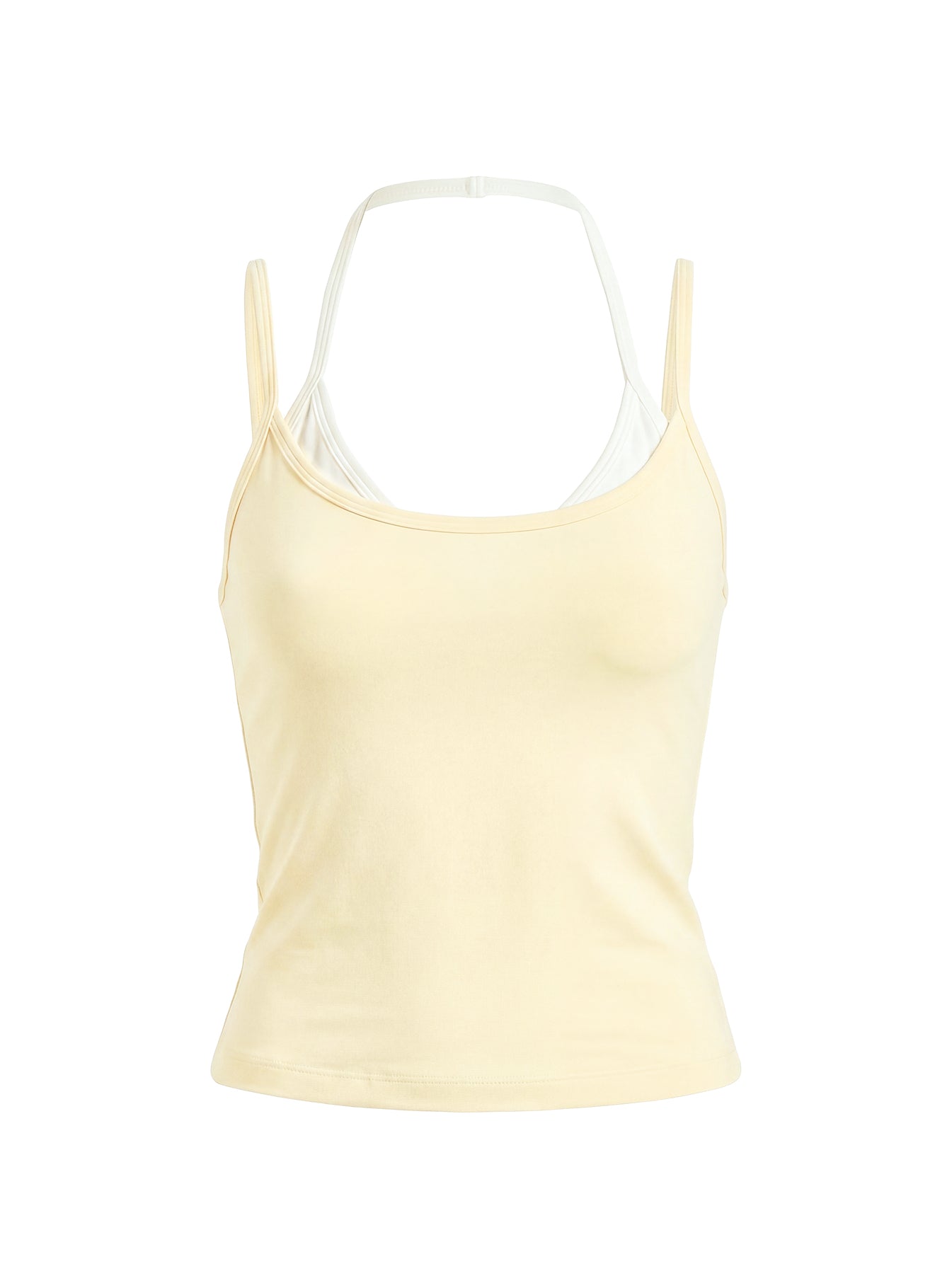 Ascend Layered Halter Tank Top Yellow / White - Image 12