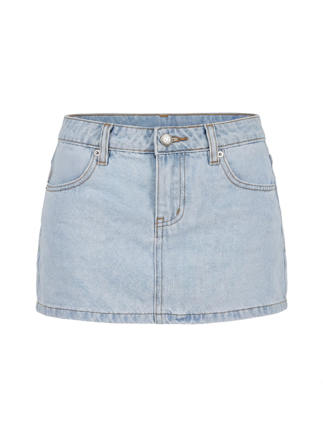 Baxon Low Rise Micro Denim Skort Light Blue Wash - Image 9