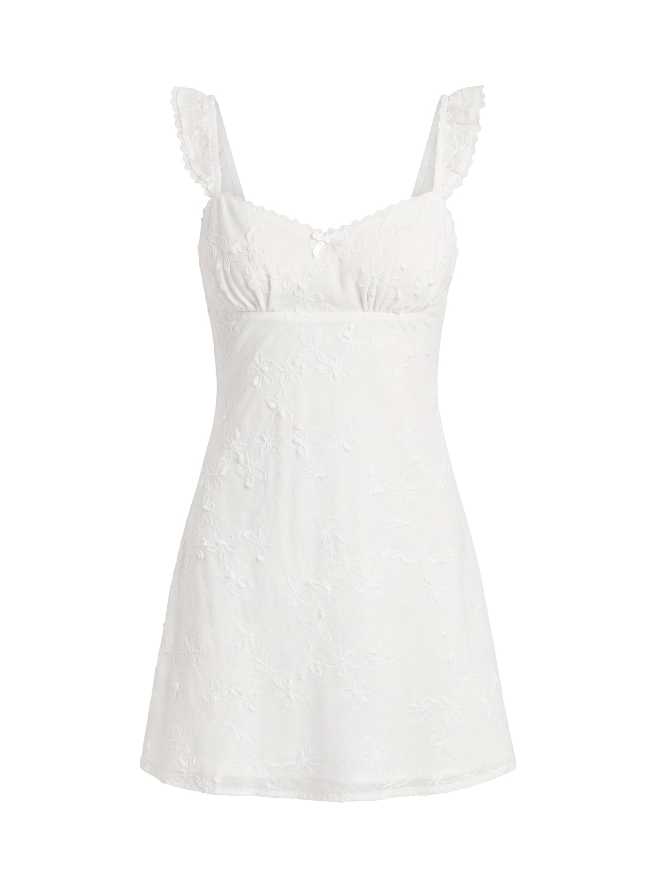 Beacall Embroidered Mini Dress White - Image 11