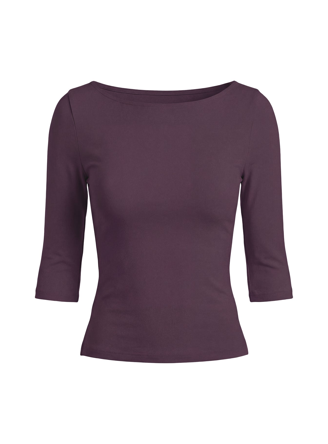 Daily Define Boatneck 3/4 Sleeve Top Aubergine - Image 9