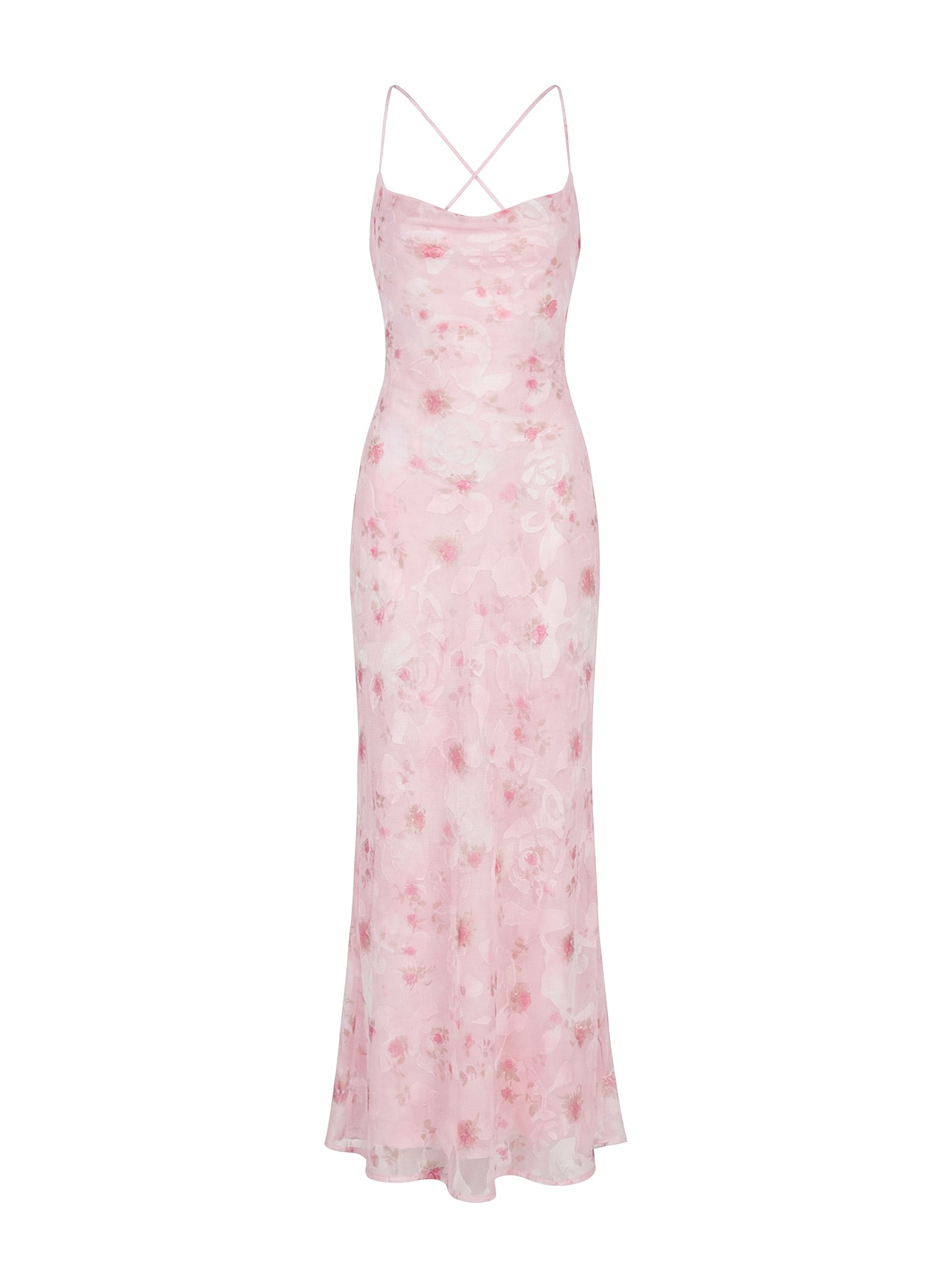 Celena Maxi Dress Pink Floral Burnout - Image 9